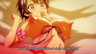 Guy Hooks Up With Stepsister While Boyfriend Masturbates In This Hentai Scene With Tits Action