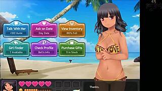 huniepop uncensored part 7 features redhead with big tits in alien bikini beach scene
