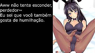 mai sakurajima teases with feet femdom and jerk off instructions in manga bunny style