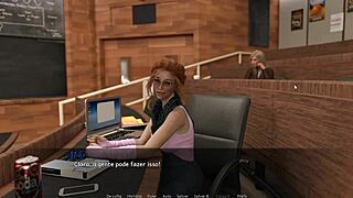 Girlfriend creampie cum floods college classroom in hentai game with friend action!