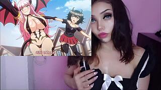 Teen Succubus Transforms and Fucks Strangers with Big Tits Creampie in Anime Costume