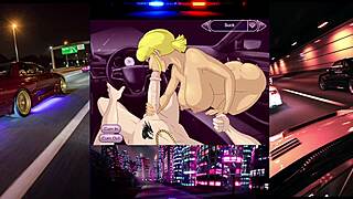 blowjob race with that blonde in car leading to deepthroat creampie and big tits action uh