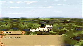 korra strokes huge cock in swamp handjob scene