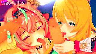 I’m thrilled by Escoffier and Varesa in a double fuck special with Genshin Impact hentai action!