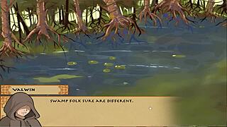 korra strokes huge cock in swamp handjob scene