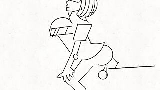 cartoon master dominates with ass and pussy fucking in anime maledom scene 😈💦