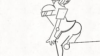 cartoon master dominates with ass and pussy fucking in anime maledom scene 😈💦