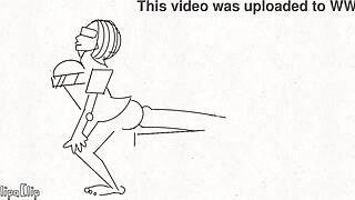 cartoon master dominates with ass and pussy fucking in anime maledom scene 😈💦