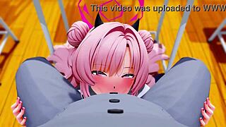 Kirara performs intense fellatio in 3D anime style