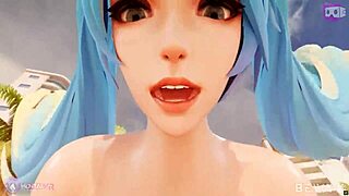 Sona from League of Legends rides hard in cowgirl POV animation