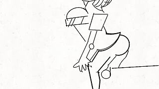 cartoon master dominates with ass and pussy fucking in anime maledom scene 😈💦