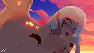 Animations hint at pussy fucking with cock in anime hentai Dominain Expancion scene.