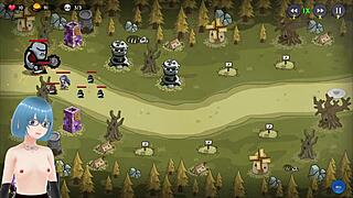 Beautiful mystic defenders gameplay starts with big tits action