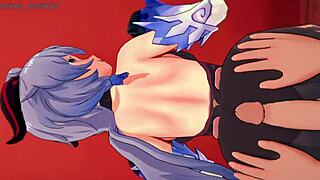 Ganyu Delivers Handjob And Boobjob In 3d Leggings. Tits Action On Birthday Scene.