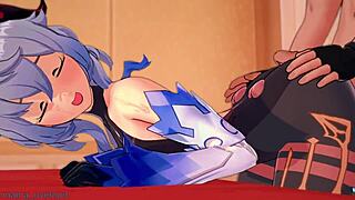 Ganyu Delivers Handjob And Boobjob In 3d Leggings. Tits Action On Birthday Scene.