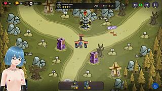 Beautiful mystic defenders gameplay starts with big tits action