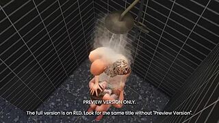 What happens in unscheduled gym time with bathing celebrities in 3D hentai preview