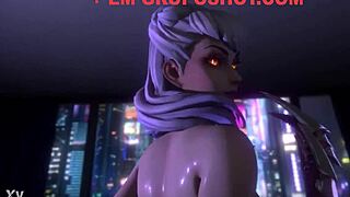 Gostosa Generated By Ia Rides Backwards In 3D Hentai Cartoon Animation Scene