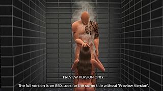 What happens in unscheduled gym time with bathing celebrities in 3D hentai preview