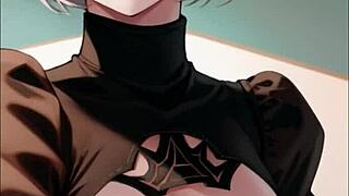 ai generated 2b nier automata comes to life in 3d with big tits hentai flair, telling her story.