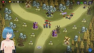 Beautiful mystic defenders gameplay starts with big tits action