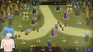 Beautiful mystic defenders gameplay starts with big tits action