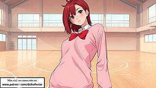 Slave femdom game delivers bold jerk off instructions in bdsm anime hentai bleach style with momo hitting balls hard