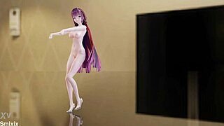 Dança nua da Raiden Mei em Honkai Impact com óculos é quente! 🔥