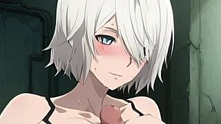 Nier automata 2a hen ai simplified version in anime style
