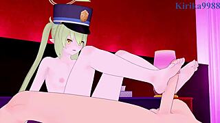 Tachibana Nozomi and Kiryuu Kikyou engage in intense creampie sex with oppai focus in Blue Archive hentai