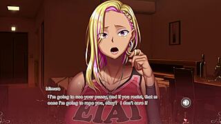 scream junna gets humiliated while sucking in anime game