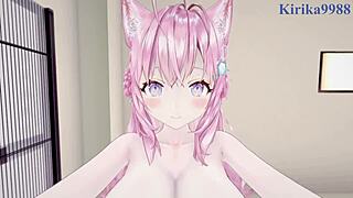 Hakui Koyori y Sakamata Chloe sexo POV intenso con creampie