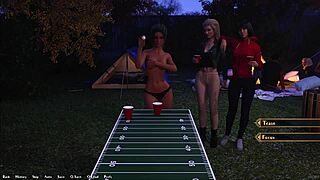 18 Year Old Brunette Strips Nude After Losing Pong at Wild College Party