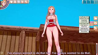 Asuna Yuuki and Kirito have intense hardcore sex outdoors in Sword Art Online hentai manga game