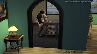 Blonde gives handjob and blowjob to big black cock in kitchen SFM anime. She rides doggystyle with monster cock Sims 4 style.