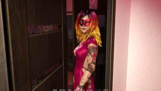 Fetish locator scene with curvy rainbow haired feminist in outfit for fucking