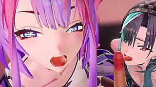 Kiki Rara Vivi & Rindo Chisokuの3D Rule 34ヘンタイアニメーション