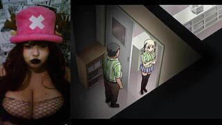 She settles in as the hotwife with big tits, casually watching JK to Ero Konbini Tenchou episode 1 hentai anime.