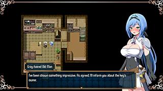 Encontrando um velho que vai ajudar a protagonista se ela vestir um biquíni in Nightmare Knight parte 10 good route with big tits ass fetish game hentai.