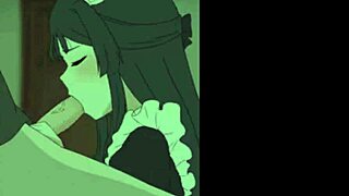 anime girl makes nice with her mouth sweetly 😊