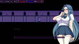 city of secret pt 2: sexy slut teacher masturbates big tits in hentai gameplay