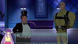 In gotham part 1, the goth brunette explores something unlimited with big tits in hentai.