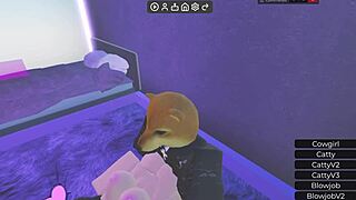 king doggy, god of doges, slams a bunny girl neko goth mommy with raw power.