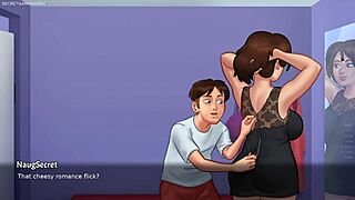 Hot Stepmom Debbie in Sexy Dress Craves Kissing