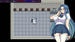 city of secret pt 2: sexy slut teacher masturbates big tits in hentai gameplay