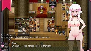 Finally free from contracts, Ceres enjoys cute petite gangbang with cum on tits in hentai game part 8 😍