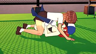 Anna skyler feels intense passion as her classmate fucks her on the school roof in anime.