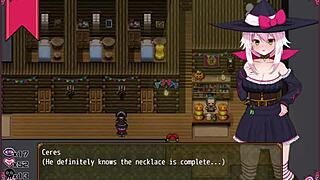 Finally free from contracts, Ceres enjoys cute petite gangbang with cum on tits in hentai game part 8 😍