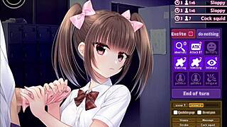 playing hentai game with cfnm big tits handjob.
