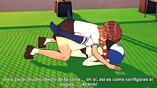 Anna skyler feels intense passion as her classmate fucks her on the school roof in anime.